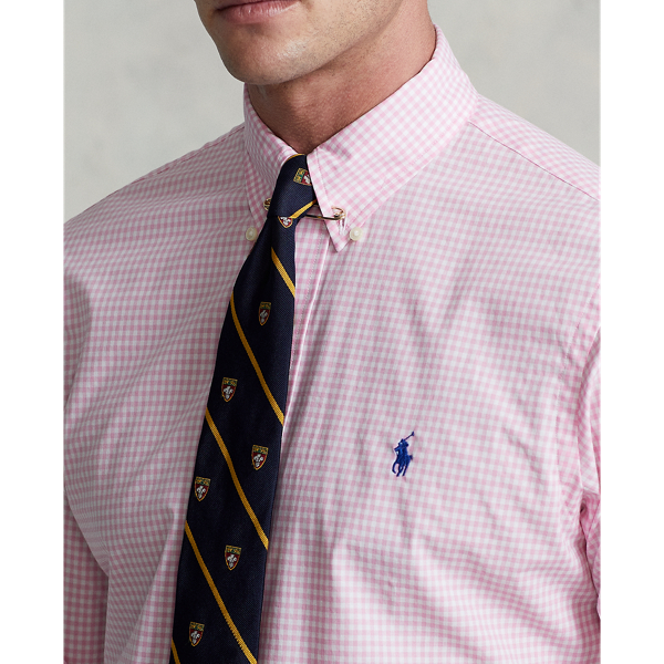 Pink/White Slim Fit Gingham Stretch Poplin Shirt Polo Ralph Lauren 6