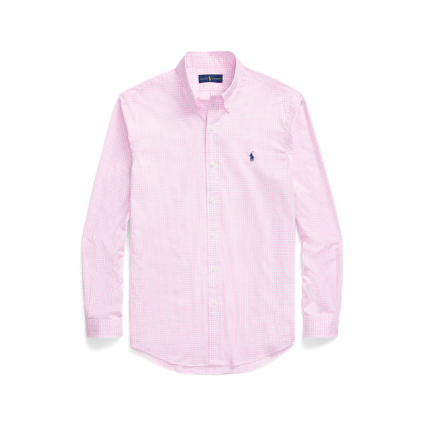 Pink/White Slim Fit Gingham Stretch Poplin Shirt Polo Ralph Lauren 2