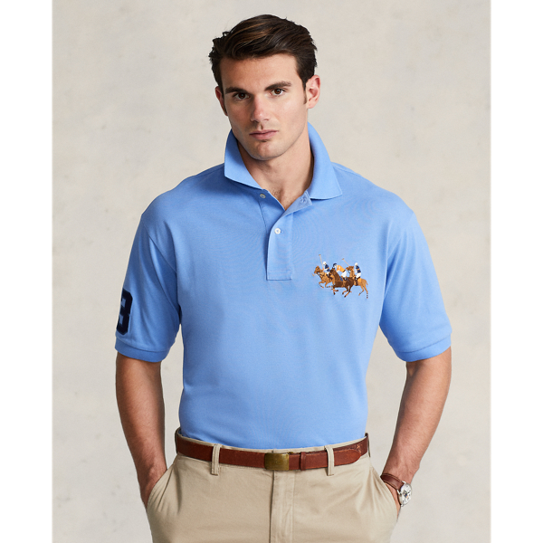 Harbor Island Blue Triple-Pony Mesh Polo Shirt Big & Tall 1