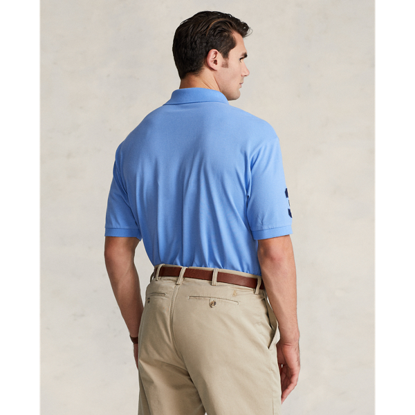 Harbor Island Blue Triple-Pony Mesh Polo Shirt Big & Tall 5