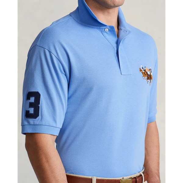 Harbor Island Blue Triple-Pony Mesh Polo Shirt Big & Tall 6