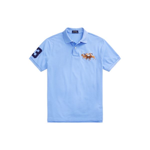 Harbor Island Blue Triple-Pony Mesh Polo Shirt Big & Tall 2