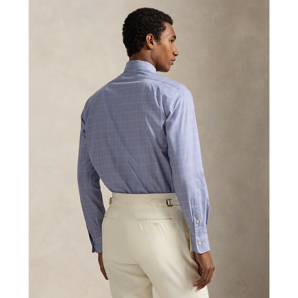 Kariertes Custom-Fit-Hemd aus Twill Polo Ralph Lauren in Ozeanblau/Weiß 5