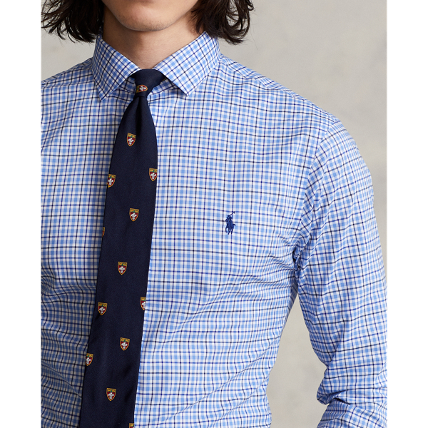 Blue Multi Slim Fit Checked Poplin Shirt Polo Ralph Lauren 6