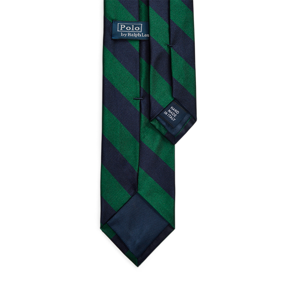 Navy/Dk Green Logo Striped Silk Narrow Tie Polo Ralph Lauren 2