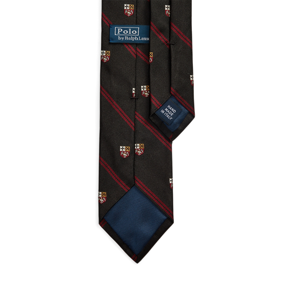 Black/Wine Striped Silk Narrow Club Tie Polo Ralph Lauren 2