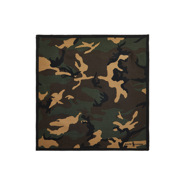 Green Multi Camo-Print Wool Pocket Square Polo Ralph Lauren 2