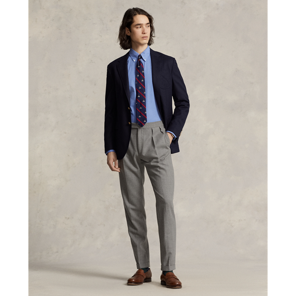 Custom-Fit Fil-&agrave;-Fil-Hemd mit Stretch Polo Ralph Lauren in Blaues Fil-&agrave;-Fil 4