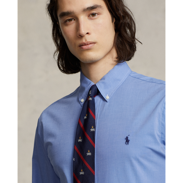 Custom-Fit Fil-&agrave;-Fil-Hemd mit Stretch Polo Ralph Lauren in Blaues Fil-&agrave;-Fil 6