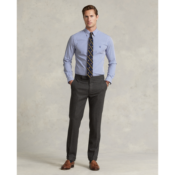 Slim Fit Striped Stretch Poplin Shirt