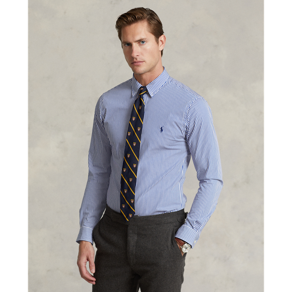 Blue/White Bengal Stripe Gestreiftes Slim-Fit Hemd aus Popeline Polo Ralph Lauren 1