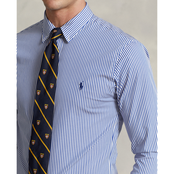 Slim Fit Striped Stretch Poplin Shirt