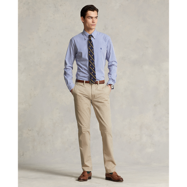 Custom Fit Striped Stretch Poplin Shirt