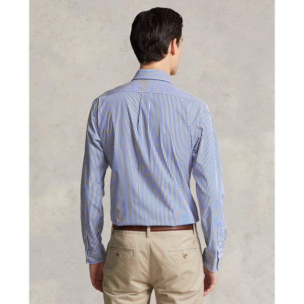 Custom Fit Striped Stretch Poplin Shirt