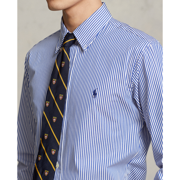 Custom Fit Striped Stretch Poplin Shirt
