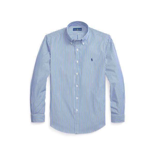 Custom Fit Striped Stretch Poplin Shirt