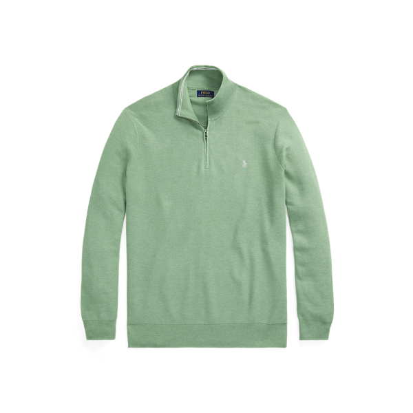 Mesh-Knit Cotton Quarter-Zip Jumper Big & Tall 1