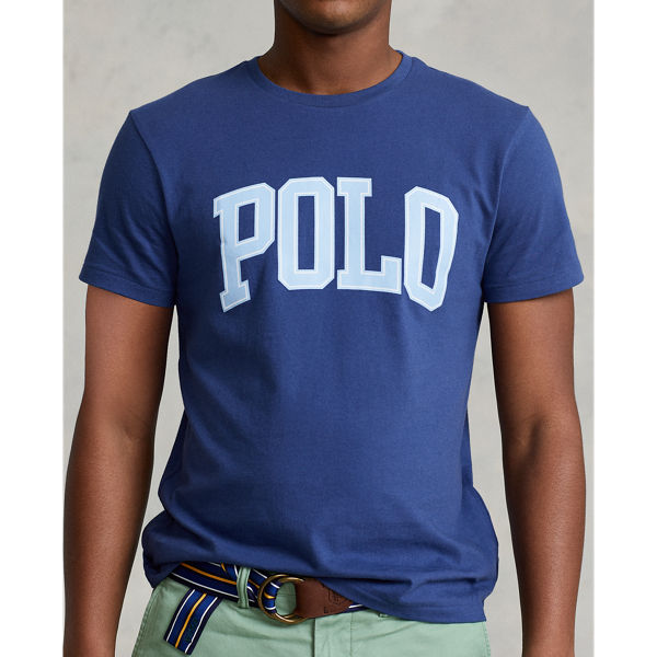 Light Navy Custom Slim Fit Logo Jersey T-Shirt Polo Ralph Lauren 6