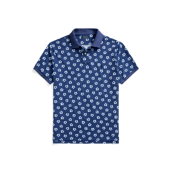 Custom Slim Fit Floral Mesh Polo Shirt