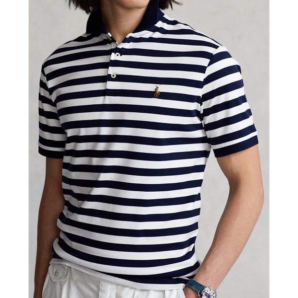 Refined Navy/White Custom Slim Fit Soft Cotton Polo Shirt Polo Ralph Lauren 6