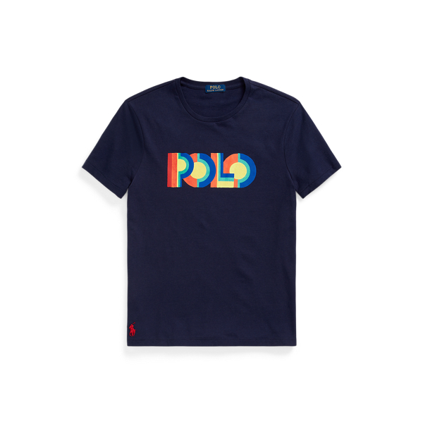 Custom slim fit jersey T-shirt met logo Polo Ralph Lauren in 1