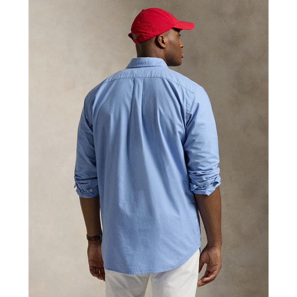 Harbour Island Blue Garment-Dyed Oxford Shirt Big & Tall 5