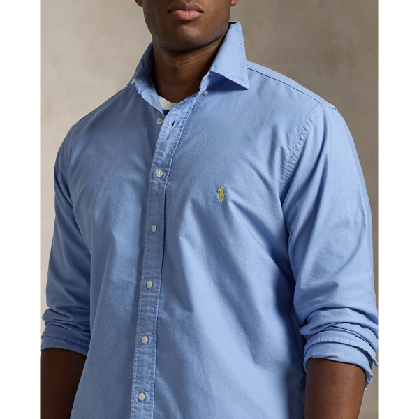 Harbour Island Blue Garment-Dyed Oxford Shirt Big & Tall 6