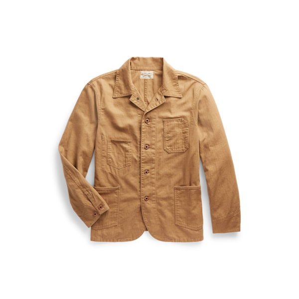 Veste de travail &agrave; chevrons lin et coton RRL en 1