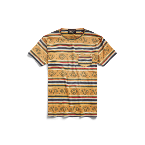 T-shirt &agrave; poche jersey de coton&nbsp;jacquard RRL en 1