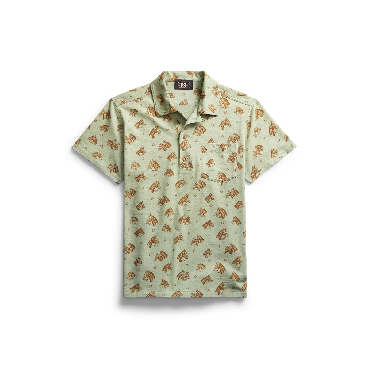 Horse Print Jersey Polo Shirt