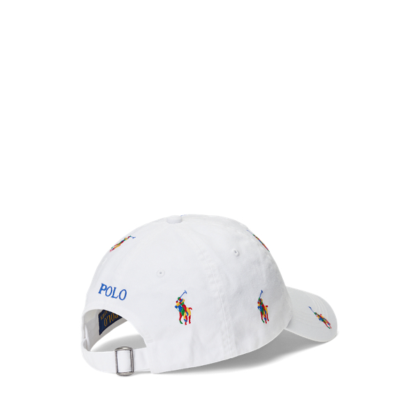 Ceramic White/Multi Allover Pony Chino Ball Cap Polo Ralph Lauren 2