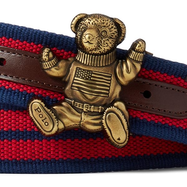 Newport Navy/RL 2000 Red Polo Bear Striped Belt Polo Ralph Lauren 2