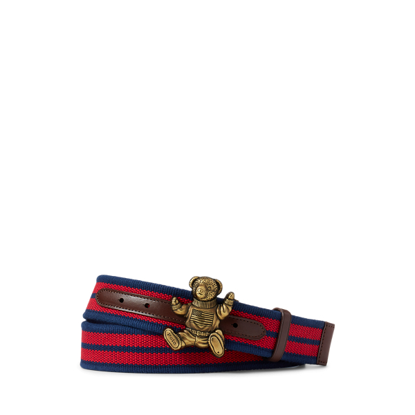 Newport Navy/RL 2000 Red Polo Bear Striped Belt Polo Ralph Lauren 1