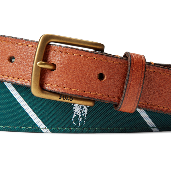 New Forest/Cream Pony Leather-Trim Signature Pony Belt Polo Ralph Lauren 2