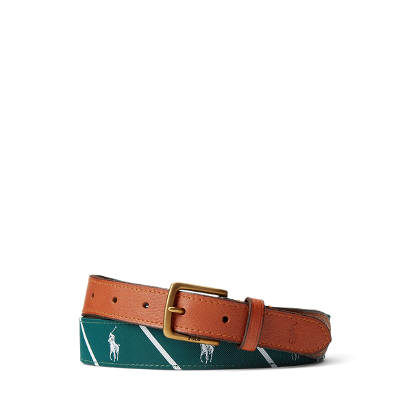 Leather-Trim Signature Pony Belt Polo Ralph Lauren 1