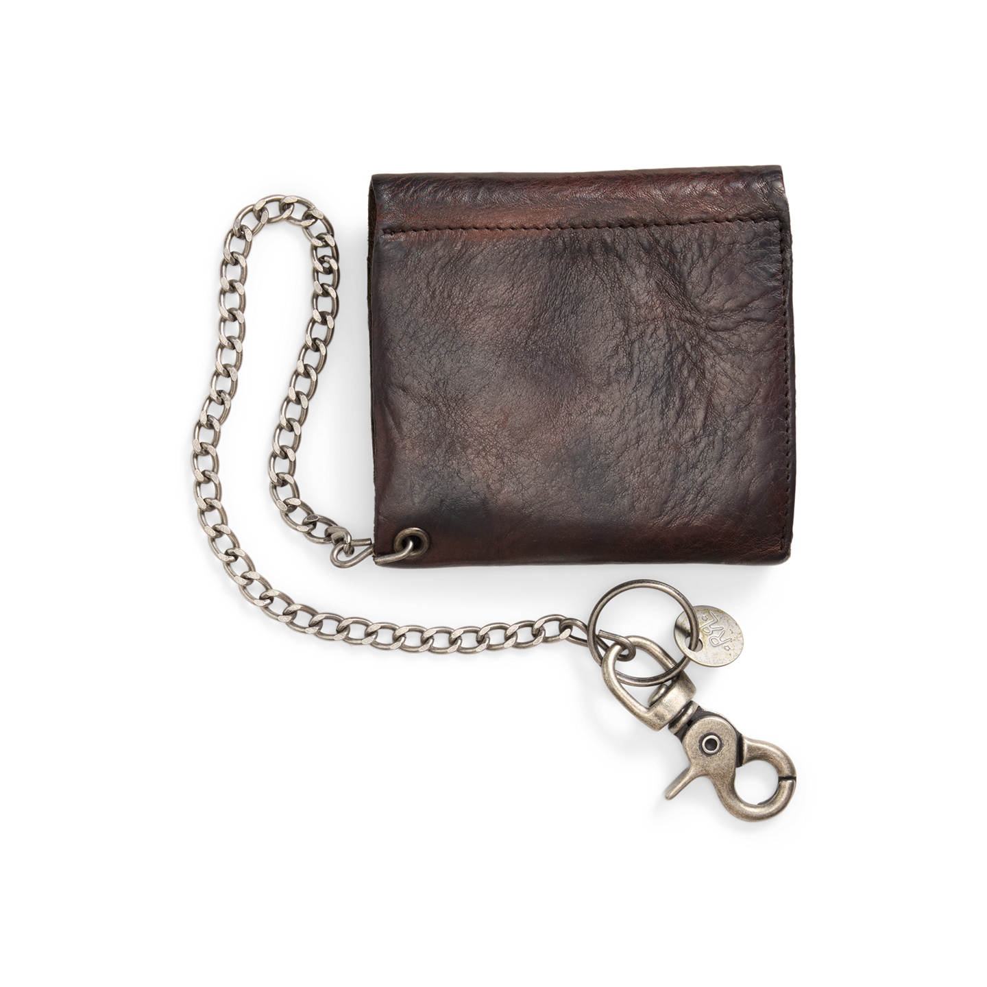 Мужской кошелёк Ralph Lauren Leather Chain Wallet, цвет: Тёмный коричневый — фото 1