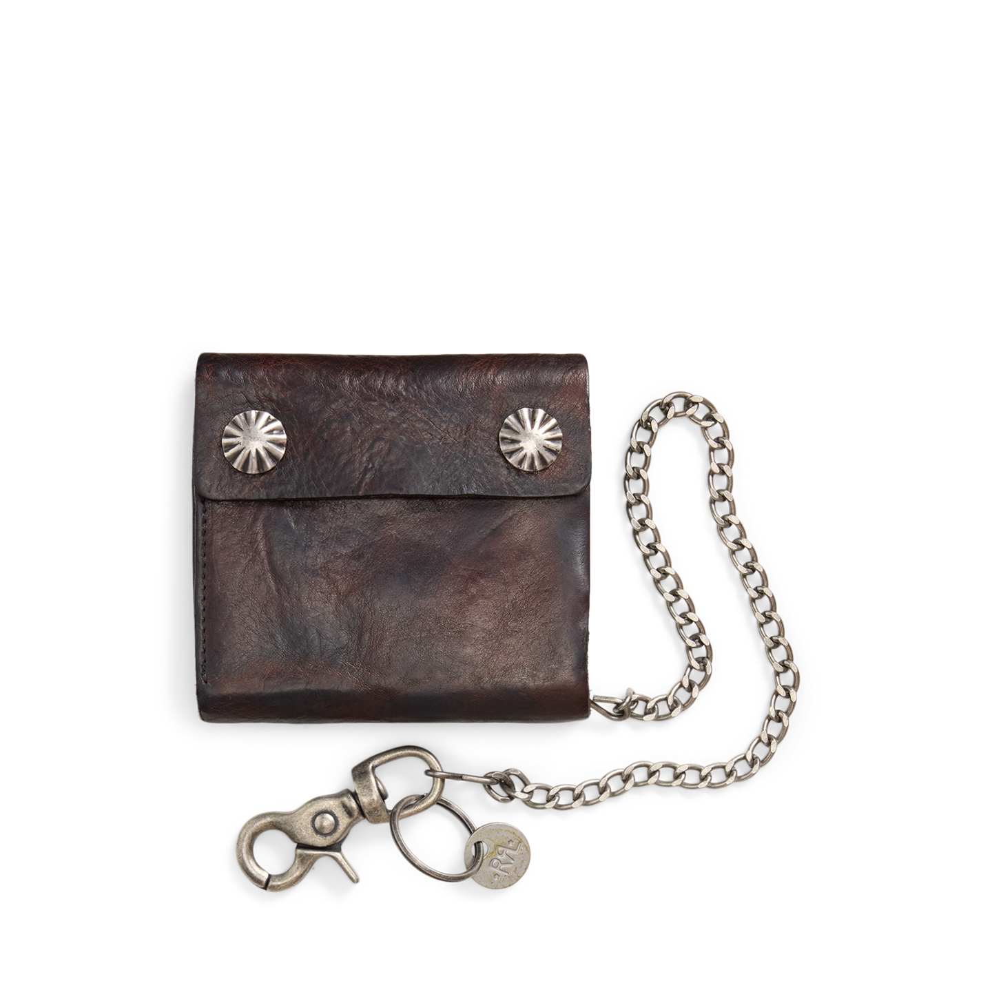 Мужской кошелёк Ralph Lauren Leather Chain Wallet, цвет: Тёмный коричневый — фото 2