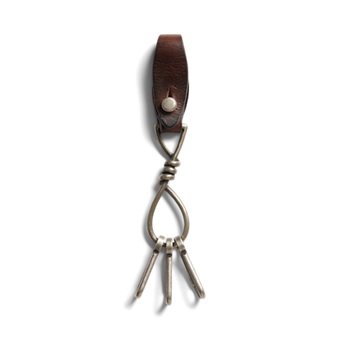 Мужской брелок Ralph Lauren Leather Key Fob, цвет: Тёмный коричневый