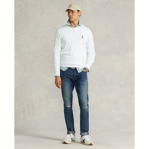 White Cotton Crewneck Sweater Polo Ralph Lauren 4