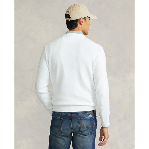White Cotton Crewneck Sweater Polo Ralph Lauren 5