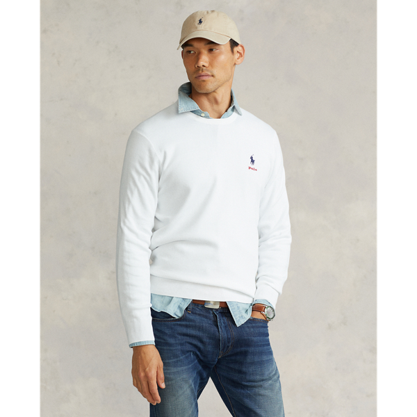 White Cotton Crewneck Sweater Polo Ralph Lauren 7