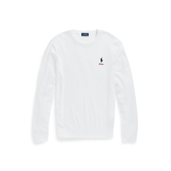 White Cotton Crewneck Sweater Polo Ralph Lauren 2