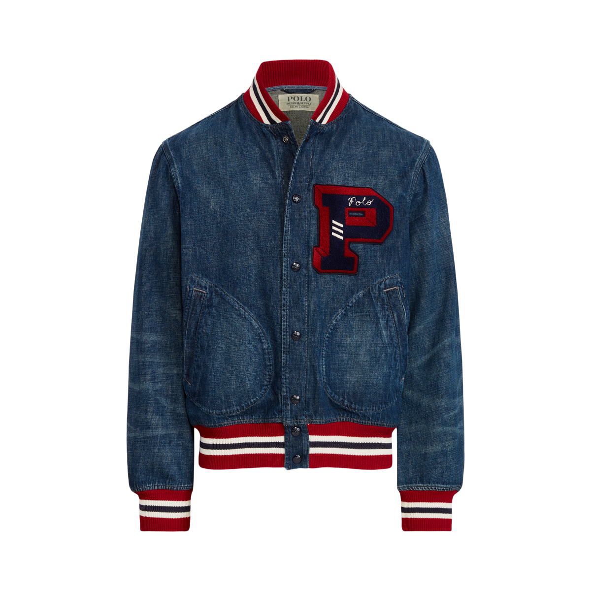 Polo denim varsity jacket on sale