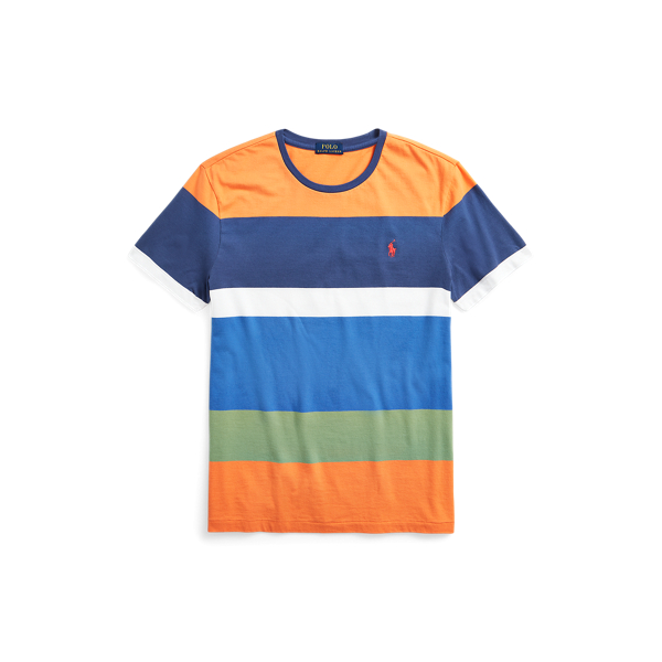 Custom Slim Fit Striped Jersey T-Shirt