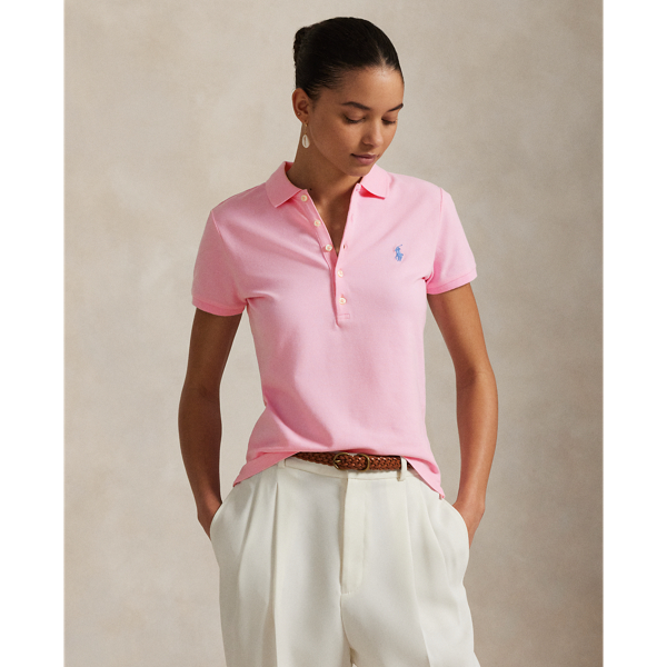 Ralph lauren pink polo shirt womens on sale