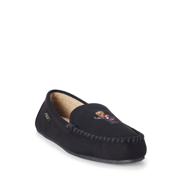 Black Dezi Polo Bear Microsuede Slipper Polo Ralph Lauren 2