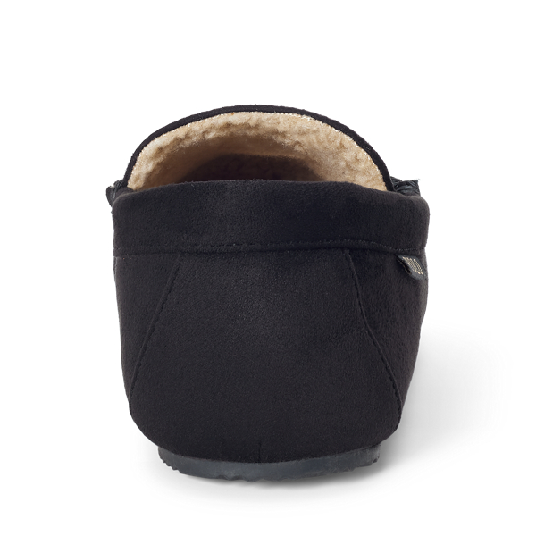 Black Dezi Polo Bear Microsuede Slipper Polo Ralph Lauren 3