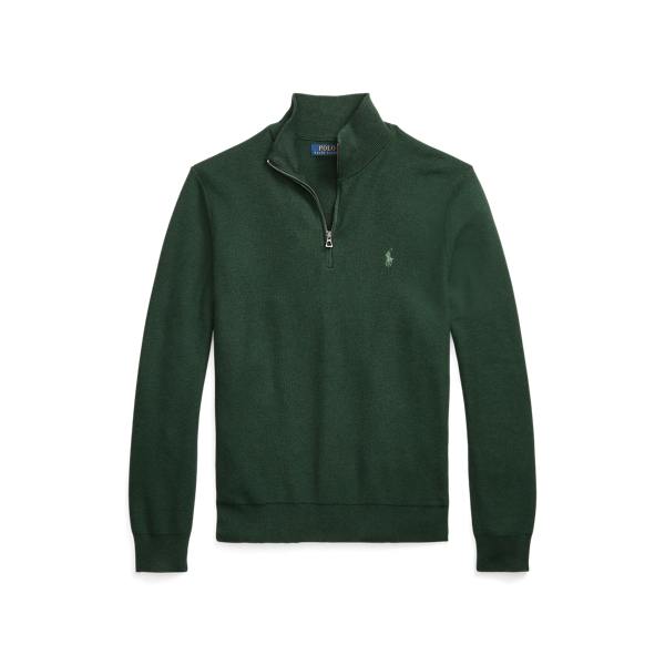Pull demi-zipp&eacute; en coton piqu&eacute; Polo Ralph Lauren en 1