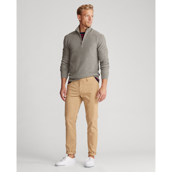 Fawn Grey Heather Cotton Polo-Collar Jumper Polo Ralph Lauren 3