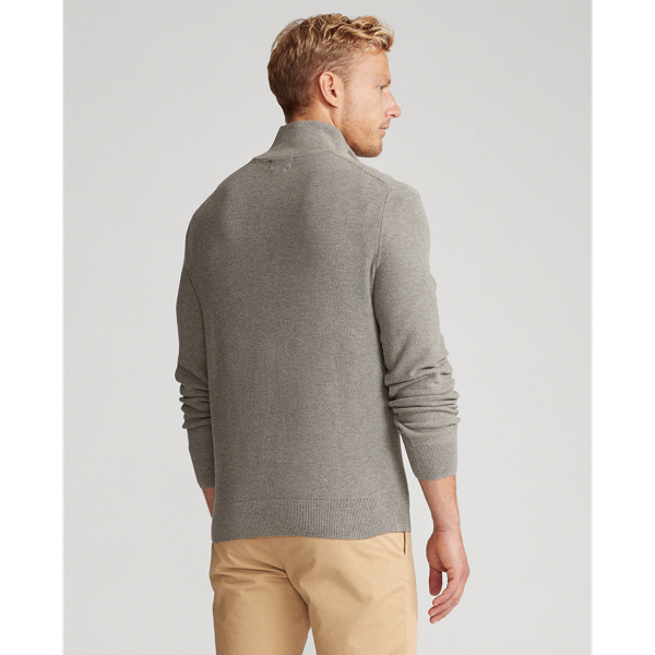 Fawn Grey Heather Cotton Polo-Collar Jumper Polo Ralph Lauren 4